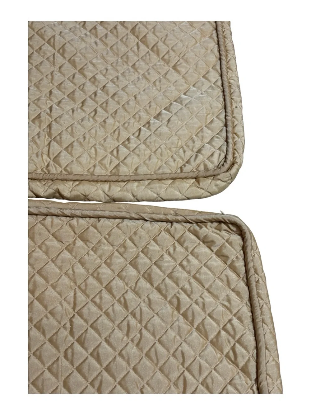 2 Waverly Home Square Quilted Euro Pillow Shams Cushion Style Diamond Gold Camel